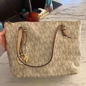 Michael Kors Cream Signature Shoulder Bag